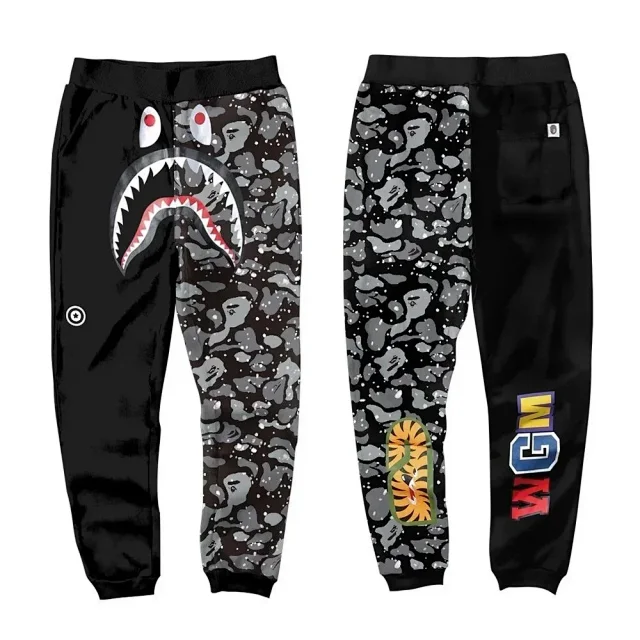 A BATHING APE Trousers Shark camouflage jogger product detail image 6