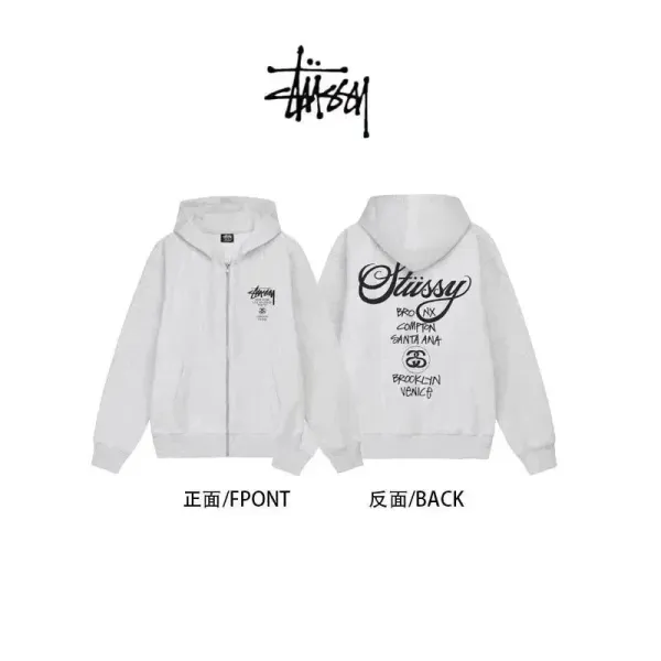 Stüssy City Series Zip-Up Hoodie White - 1