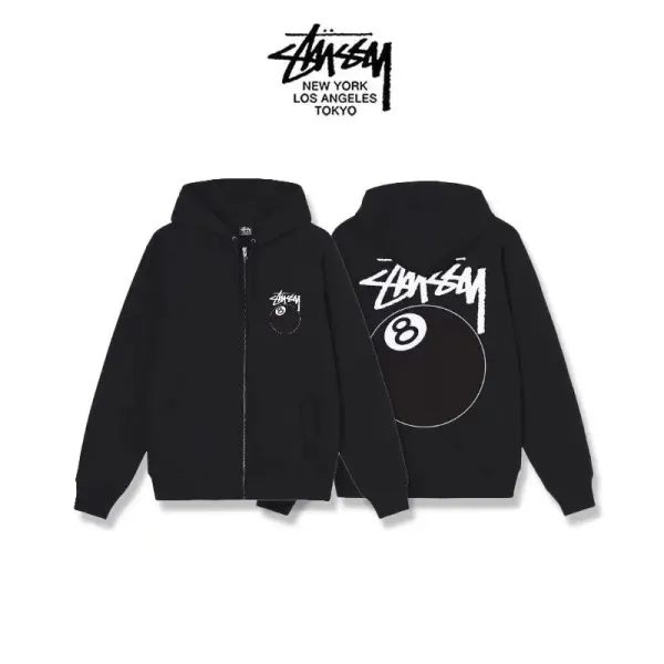 Stüssy 8-Ball Zip-Up Hoodie Black - 14
