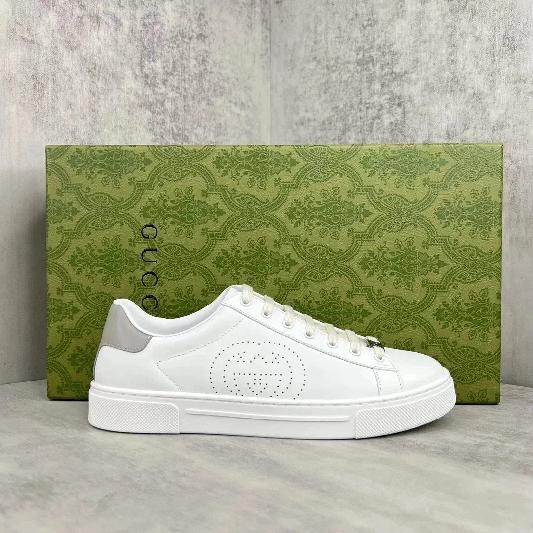 Gucci Ace Embroidered Bee and Star White Sneakers - 12