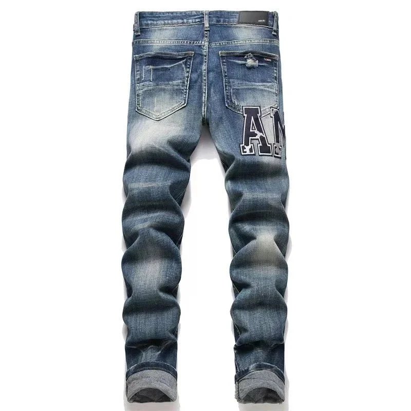 Amiri Distressed Patchwork Gray Jeans - 43