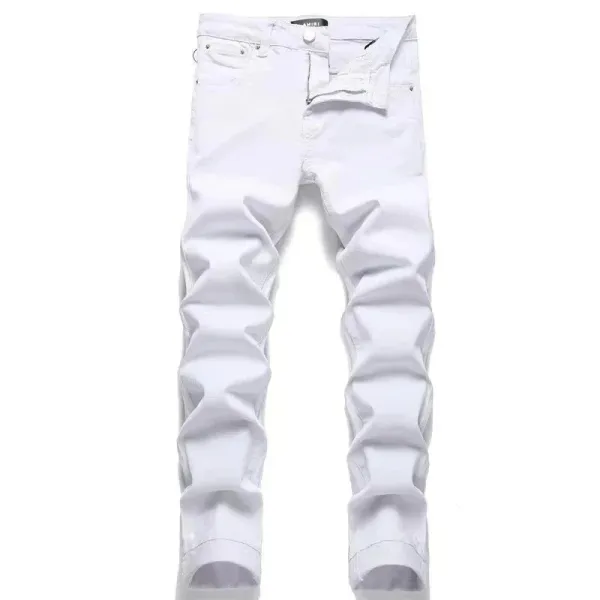 Amiri Distressed Logo Embroidered Denim Jeans - 10
