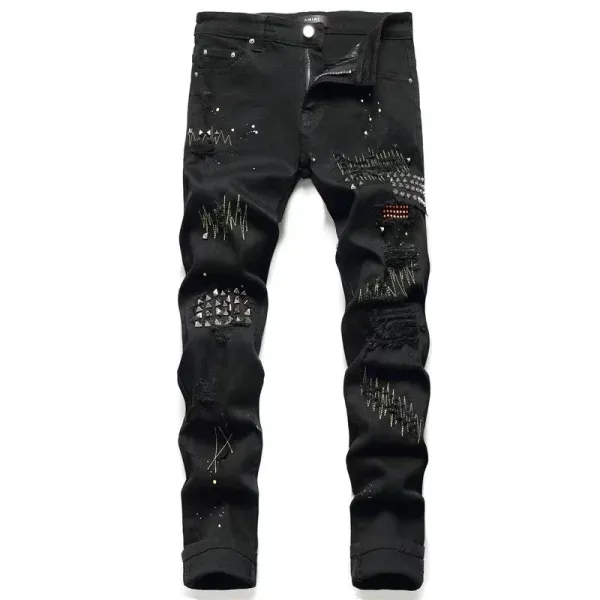 Amiri Distressed Patchwork Gray Jeans - 33