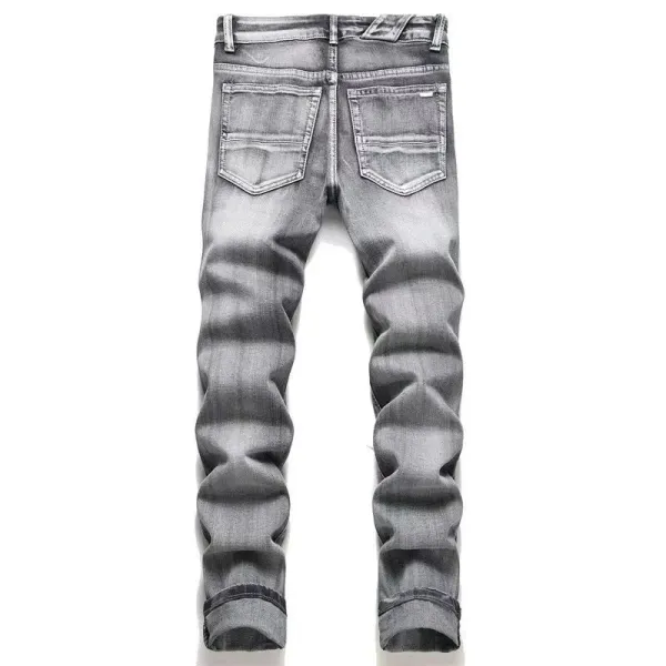 Amiri Distressed Patchwork Gray Jeans - 46