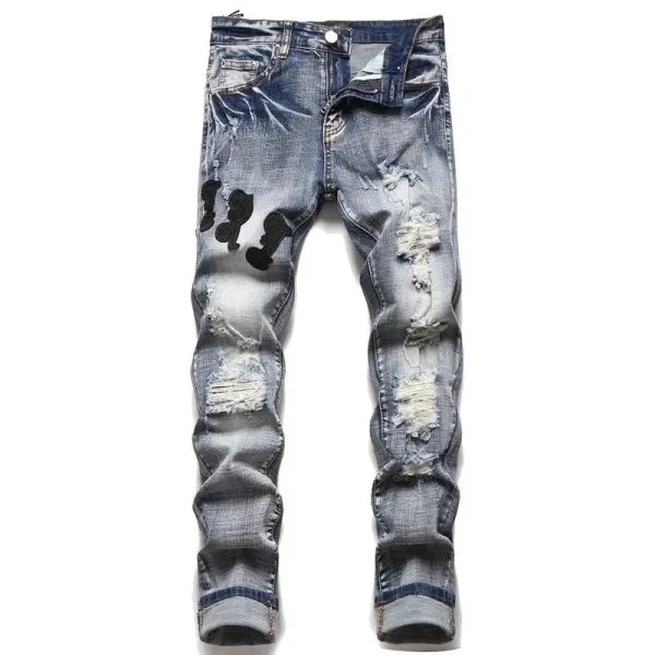 Amiri Distressed Patchwork Gray Jeans - 18