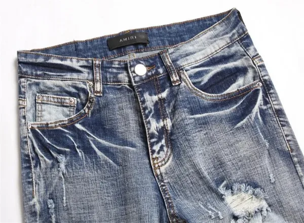 Amiri Distressed Patchwork Gray Jeans - 22