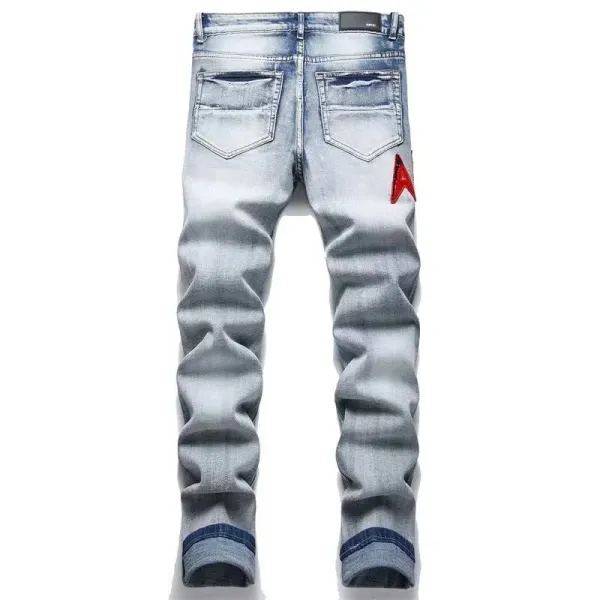 Amiri Distressed Patchwork Gray Jeans - 56