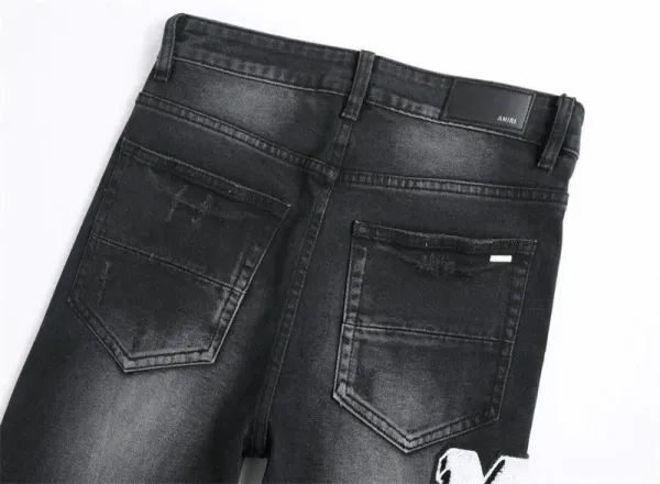 Amiri Distressed Patchwork Gray Jeans - 17