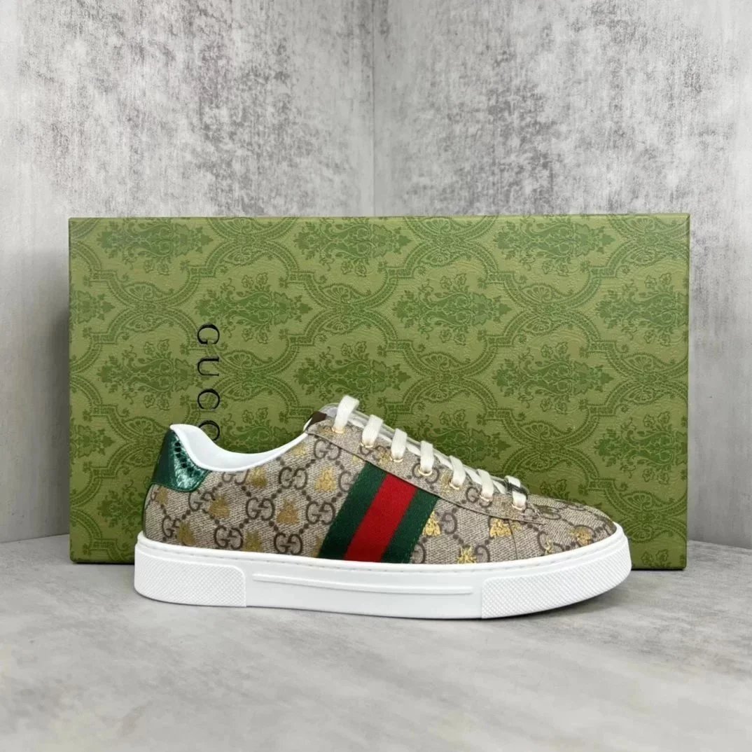 Gucci Ace Embroidered Bee and Star White Sneakers - 15