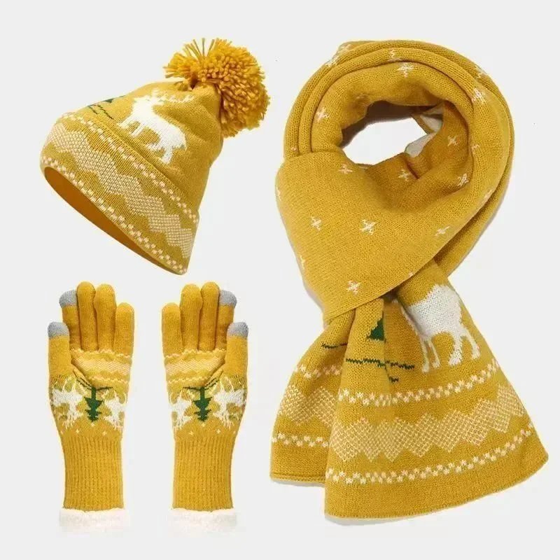 LED Light-Up Christmas Beanie and Scarf Set Navy Green Multicolor Accessories - 9