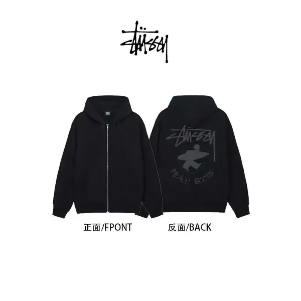 Stüssy 8-Ball Zip-Up Hoodie Black - 8