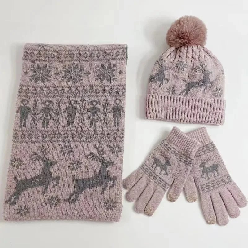 LED Light-Up Christmas Beanie and Scarf Set Navy Green Multicolor Accessories - 13