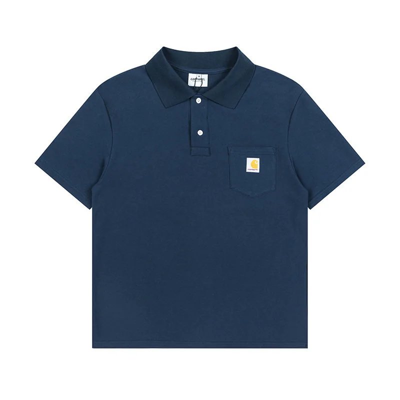 Navy blue polo shirt pocket