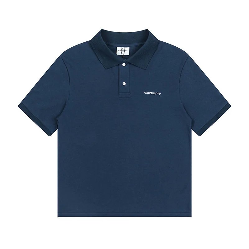 Navy blue polo shirt embroidery