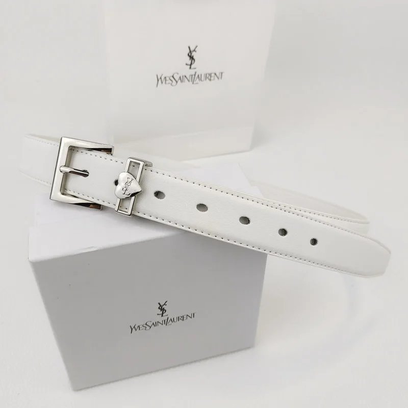 White heart-shaped silver buckle