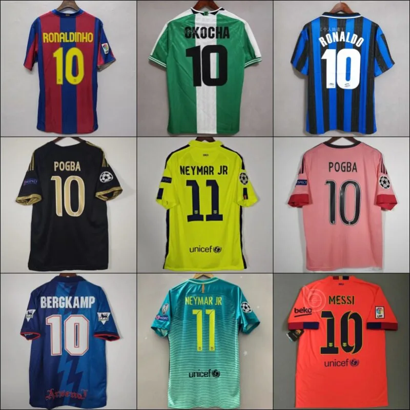 Camisetas de Fútbol Retro 13-17 UCL & Liga con Números de Jugador 40 Estilos