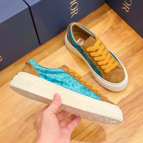 Dior B23 Multicolor Striped Suede Sneakers - 17