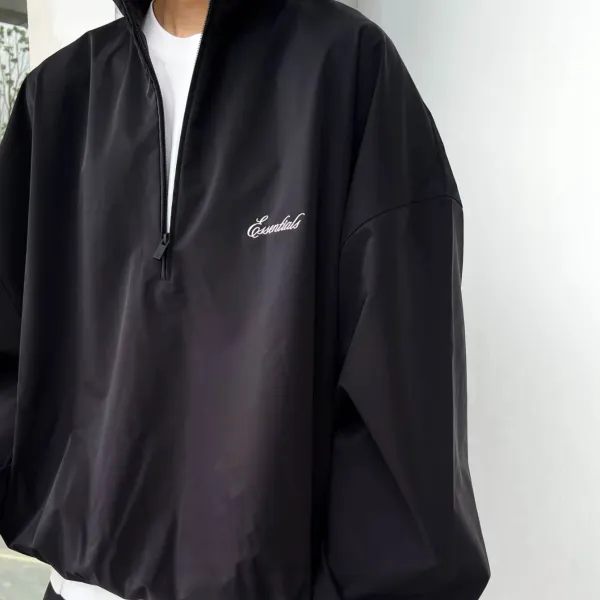 Essentials Half-Zip Windbreaker Black Outerwear - 1