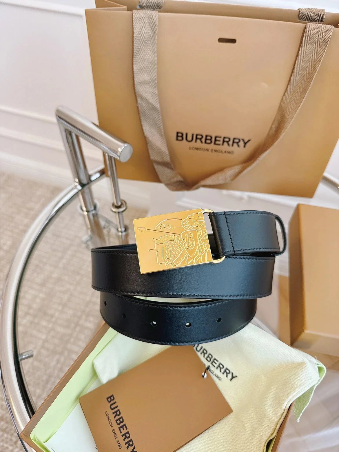 Burberry Belts Gold TB Monogram Buckle image 12