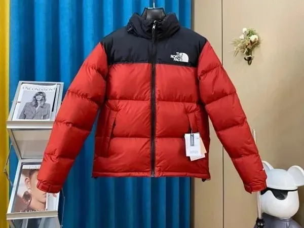 The North Face 1996 Retro Nuptse Red Black Down Jacket - 1