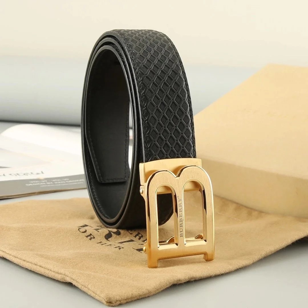 Burberry Belts Gold TB Monogram Buckle — 4