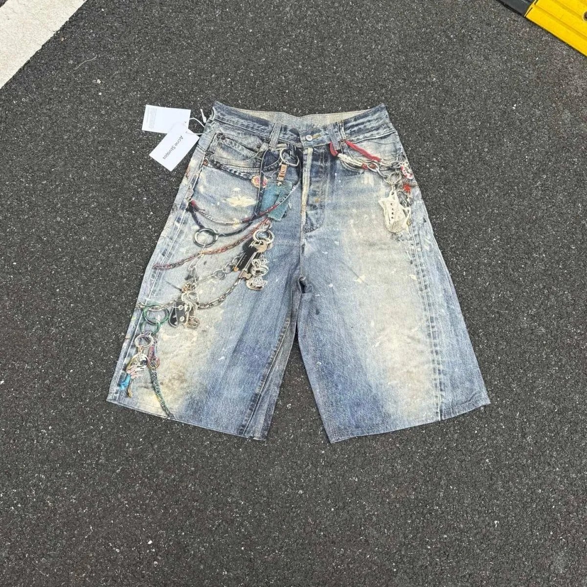 AC 3D Print Denim Shorts