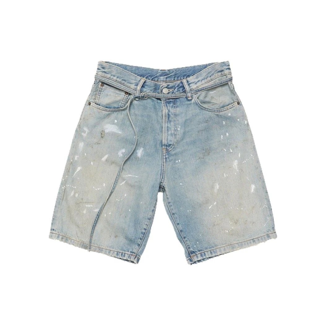 AC Distressed Hand-Painted Denim Shorts