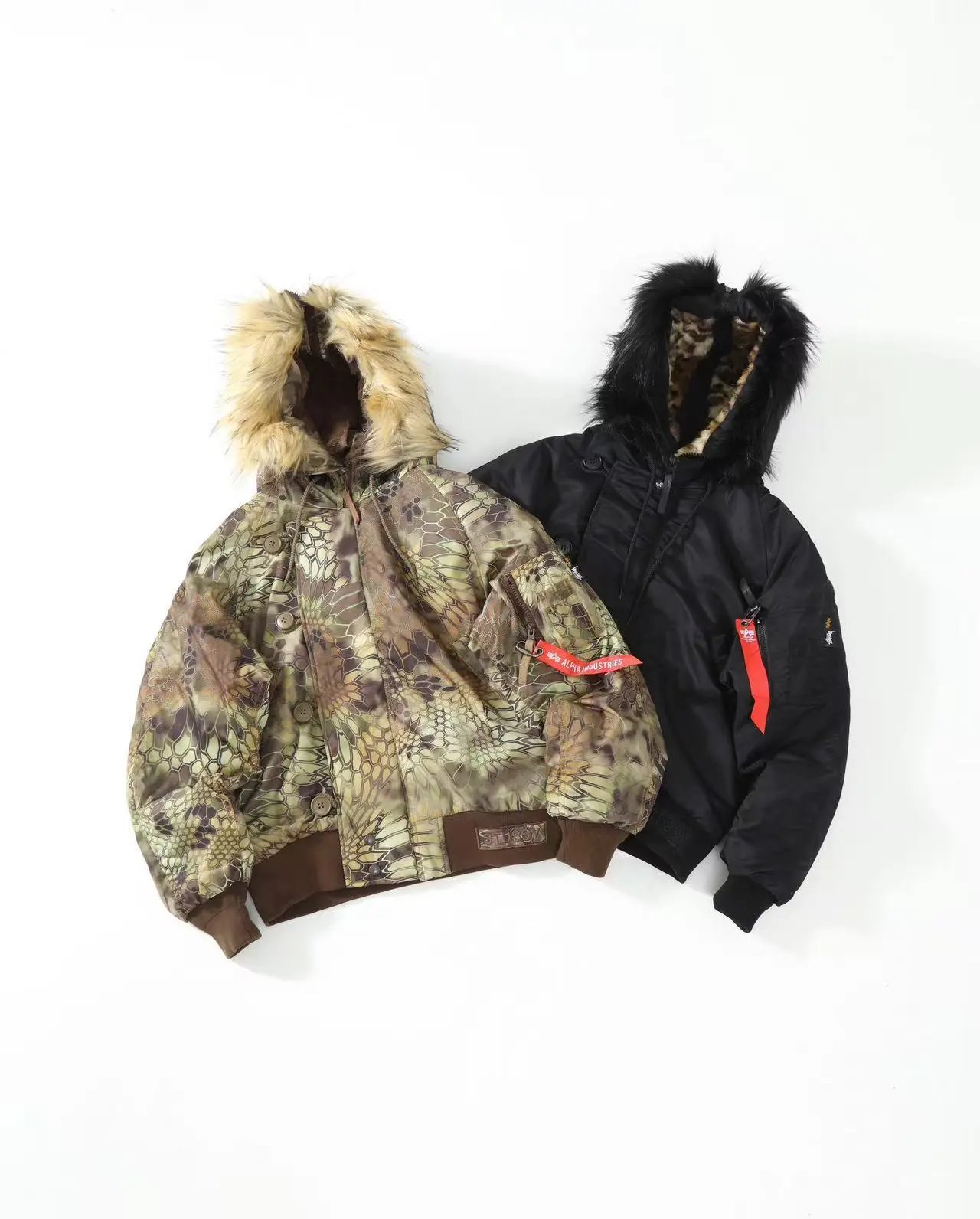 Alpha Industries MA-1 Flight Jacket Black with Fur Hood Outerwear - 2
