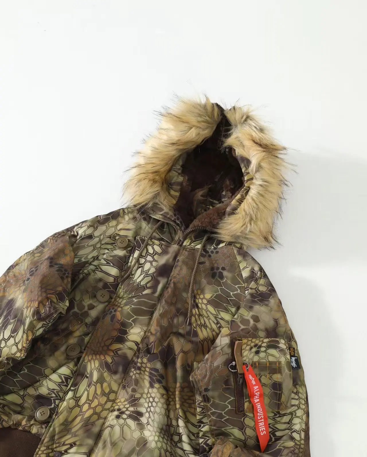 Alpha Industries MA-1 Flight Jacket Black with Fur Hood Outerwear - 7
