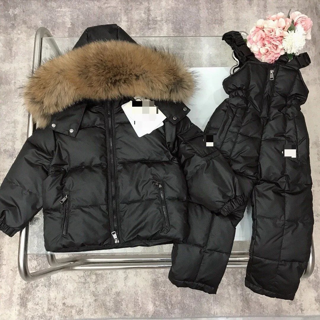 Moncler Children's Hooded White Goose Down Jacket and Pants Set