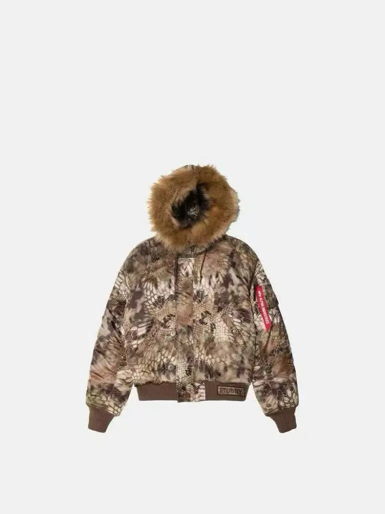 Alpha Industries MA-1 Flight Jacket Black with Fur Hood Outerwear - 6
