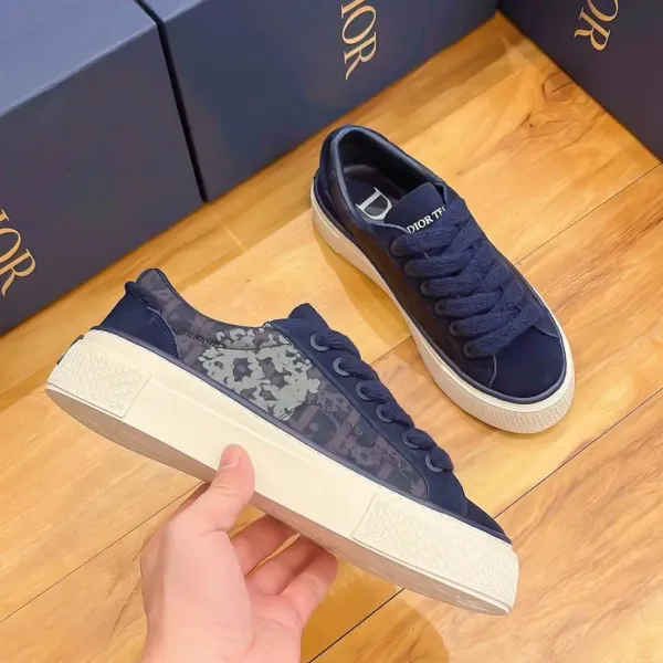 Dior B23 Multicolor Striped Suede Sneakers - 26