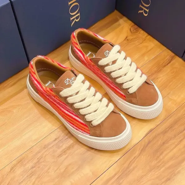 Dior B23 Multicolor Striped Suede Sneakers - 8