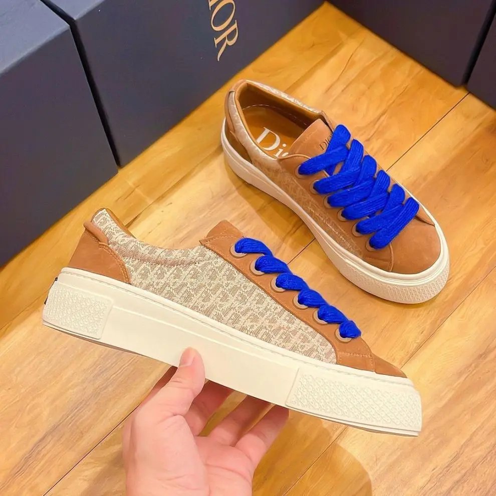 Dior B23 Multicolor Striped Suede Sneakers - 40