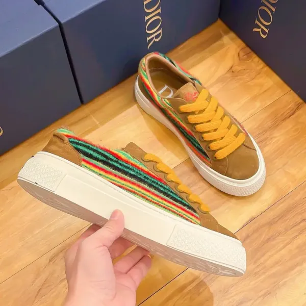Dior B23 Multicolor Striped Suede Sneakers - 13
