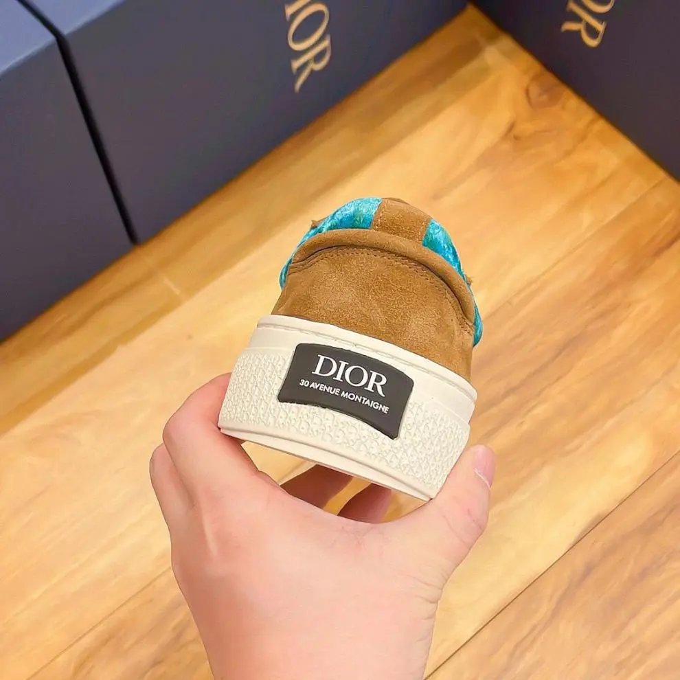 Dior B23 Multicolor Striped Suede Sneakers - 19