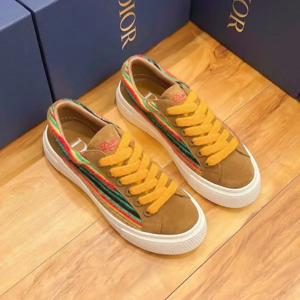 Dior B23 Multicolor Striped Suede Sneakers - 12