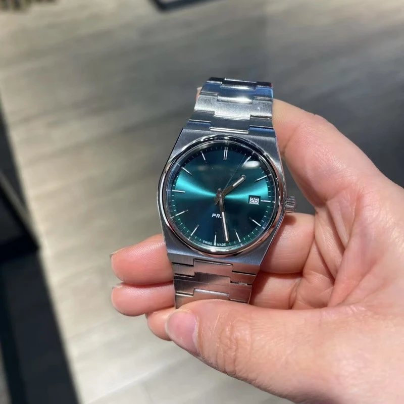 Premium strap with plain green + regular box and watch adjuster