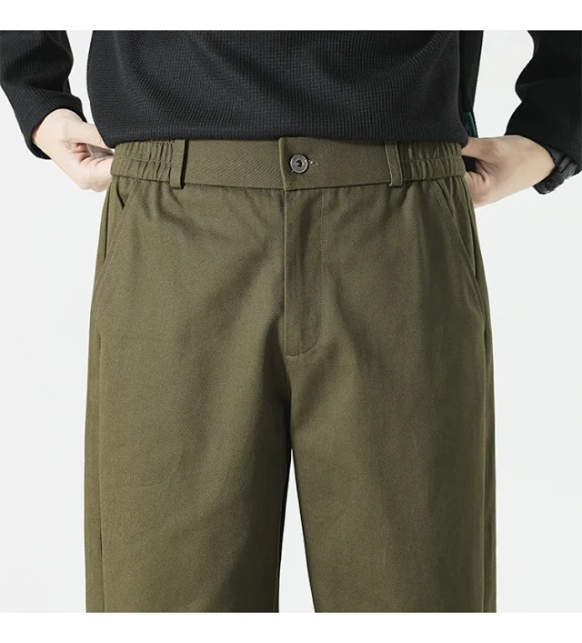 Autumn Men's Retro Japanese Straight Cargo Pants Detail