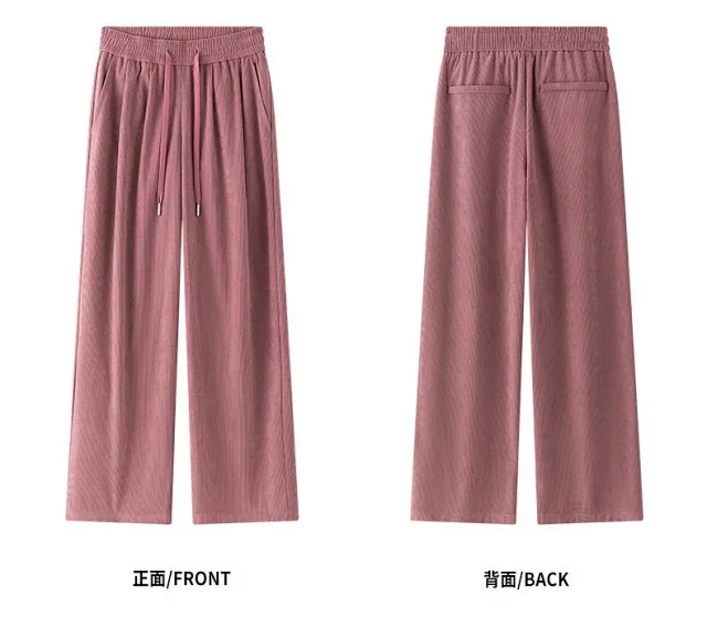 Khaki Loose Wide - Leg Pants Detail
