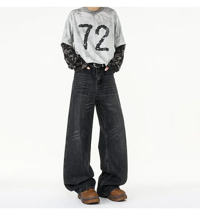 Men's Retro Long Jeans Detail