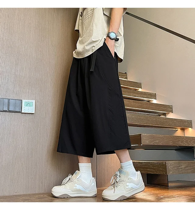 Men's Summer Mesh Pants with Belt Detail