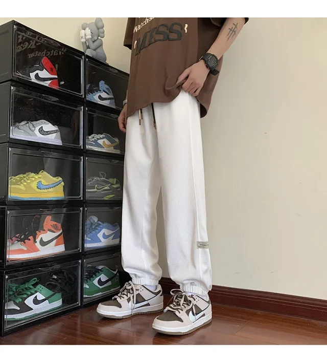 Men's Spring Autumn Waffle Casual Pants Detail