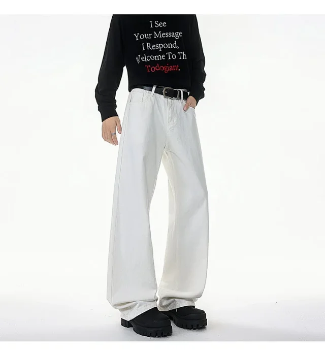 190 Tall Extra-Long White Jeans for Men Detail