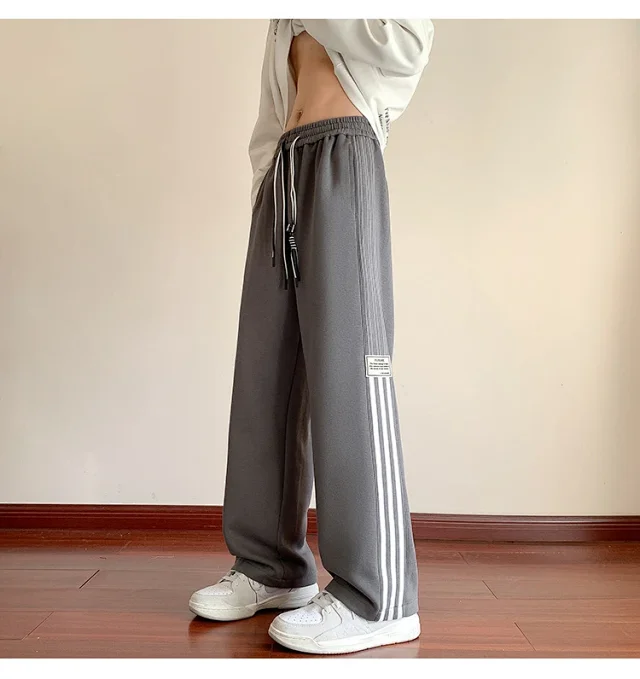 Japanese Oversize Men's Spring Retro Stripe Pants Detail