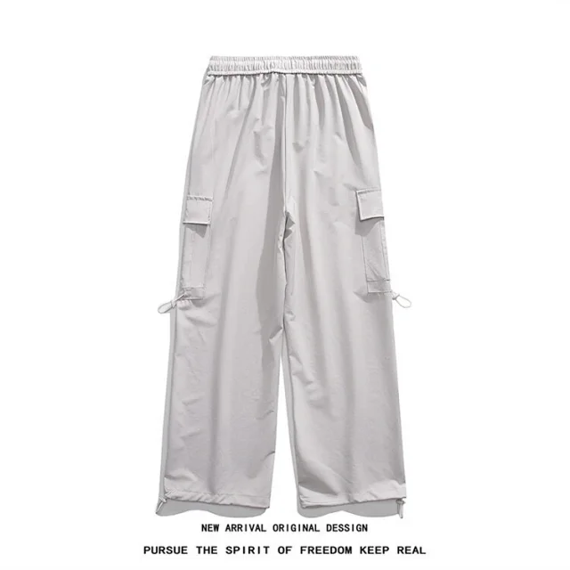 Wine Red Quick - Dry Ice Silk Men's Summer Casual Pants Detail