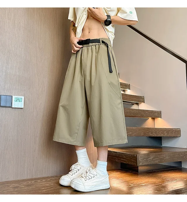 Men's Summer Mesh Pants with Belt Detail