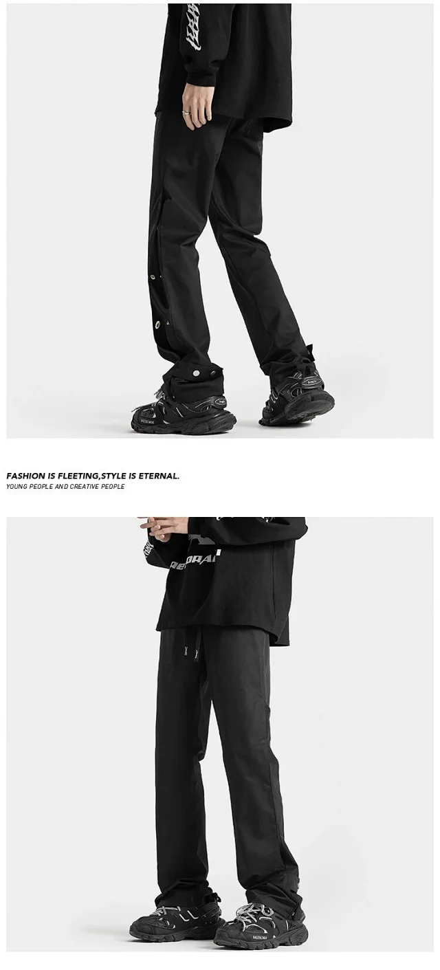 Oversize Men's Micro-flared Cargo Pants Detail