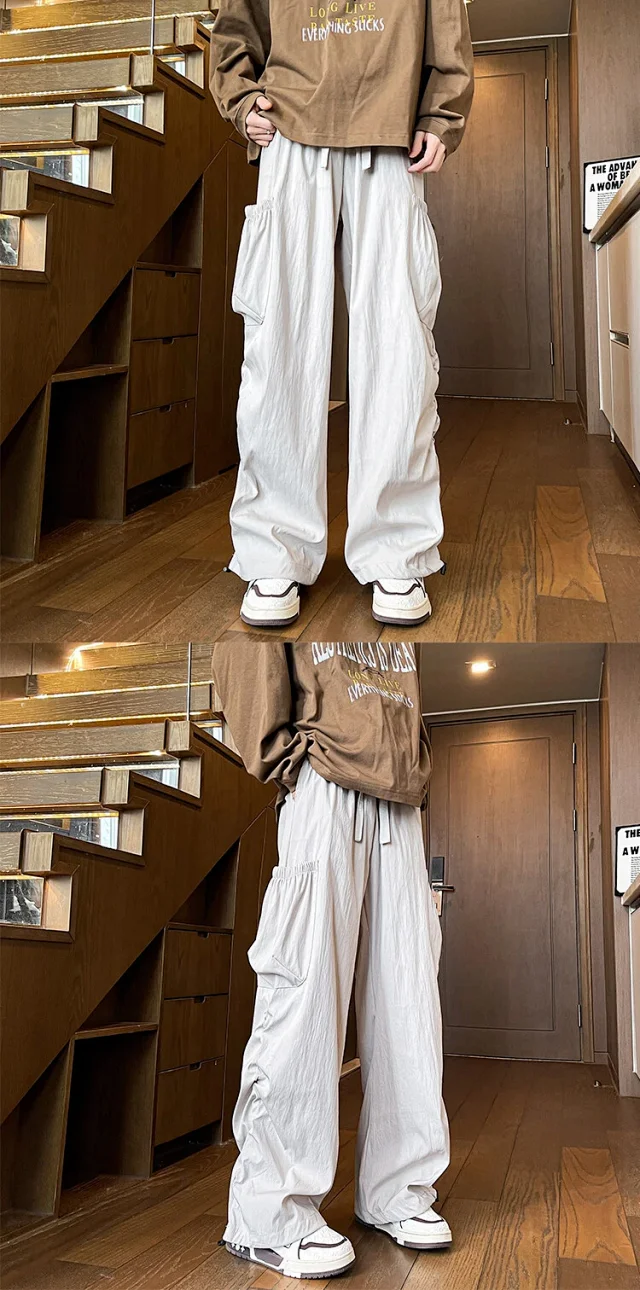 Unisex Parachute Cargo Pants Detail