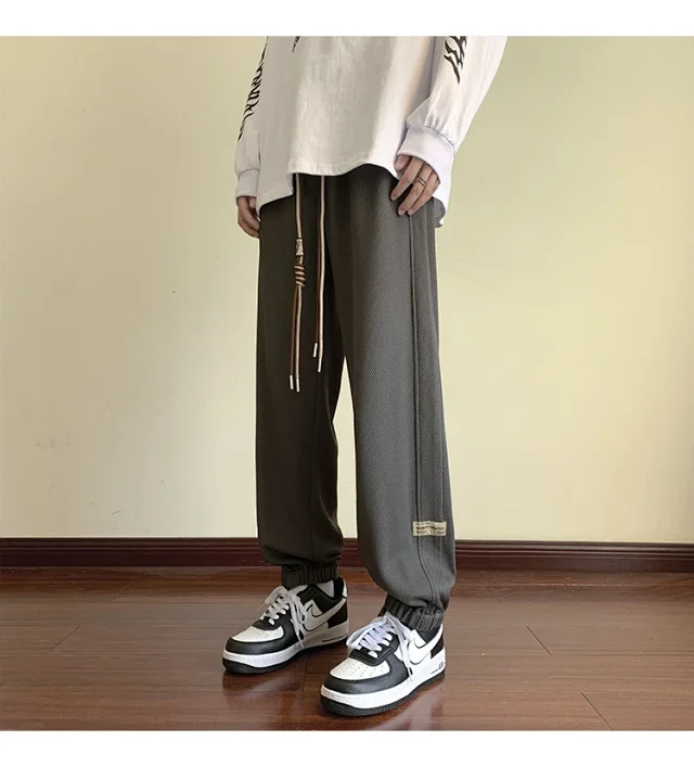 Men's Spring Autumn Waffle Casual Pants Detail